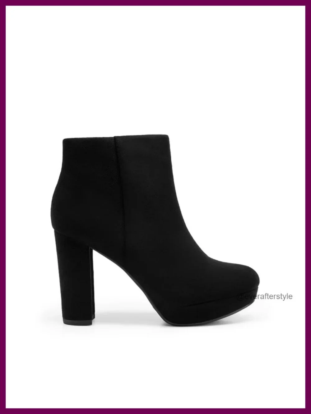 Stomp High Heel Ankle Booties Chunky Block Heel Zipper